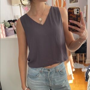 Babaton V-Neck Tank Top - Dark Gray